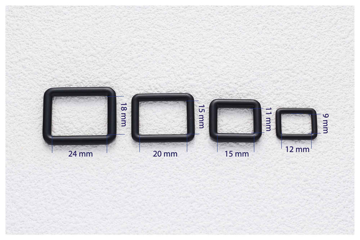 Black Zinc Alloy Square Ring