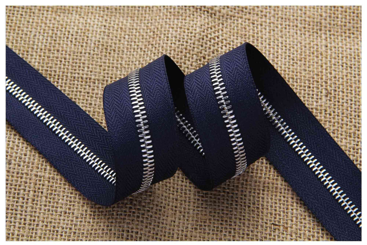 Italian Made Zipper Tape - Navy