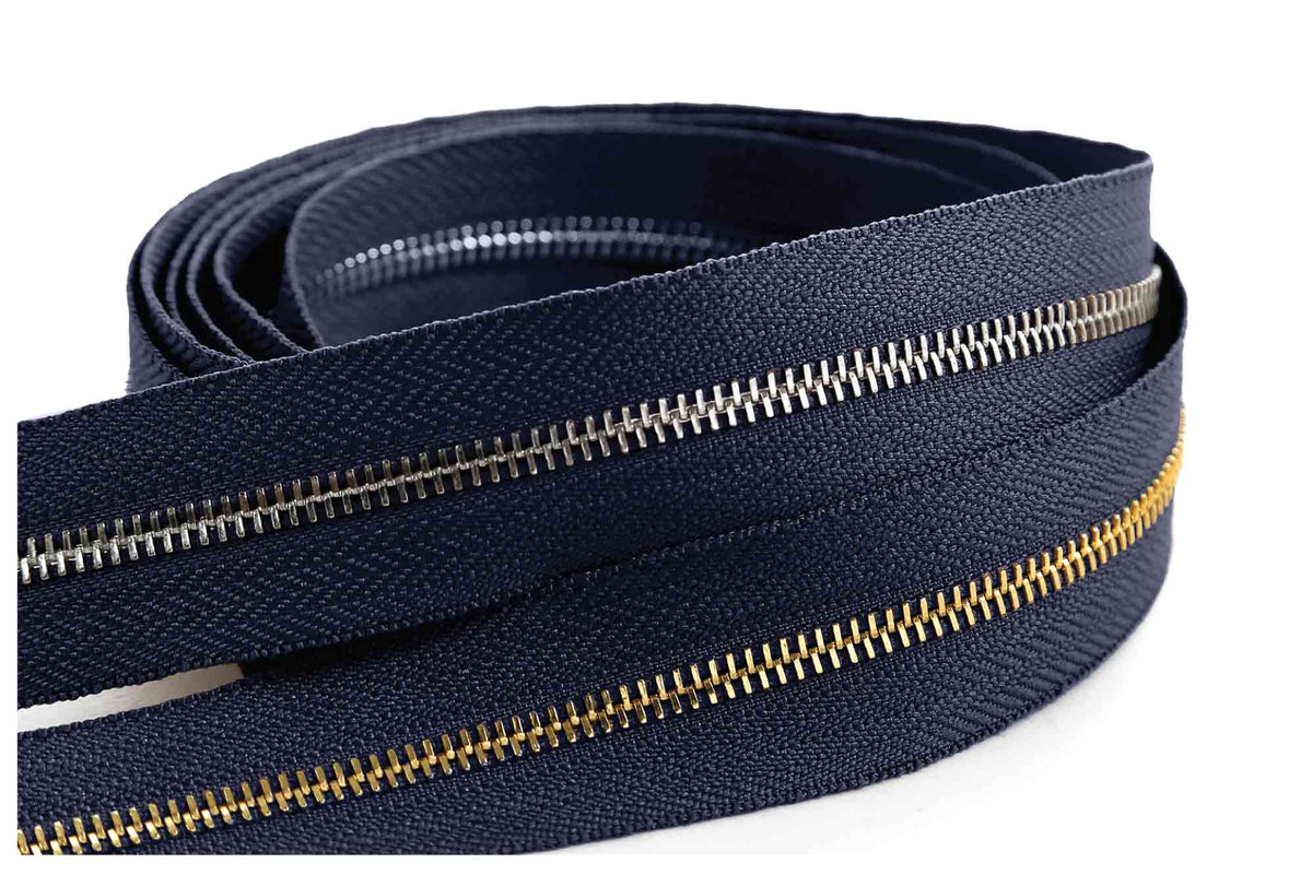 Italian Made Zipper Tape - Navy