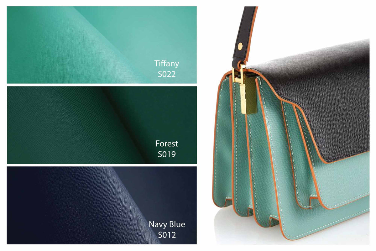 Navy Blue Saffiano Leather