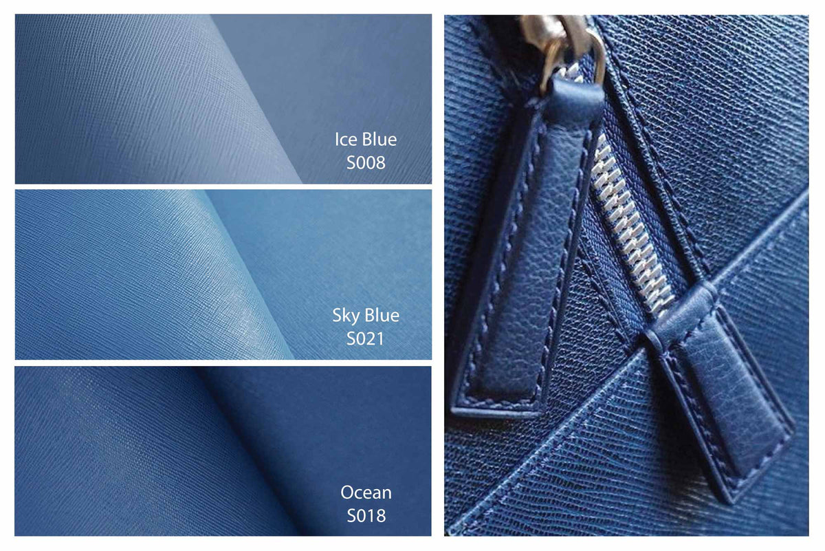 Sky Blue Saffiano Leather