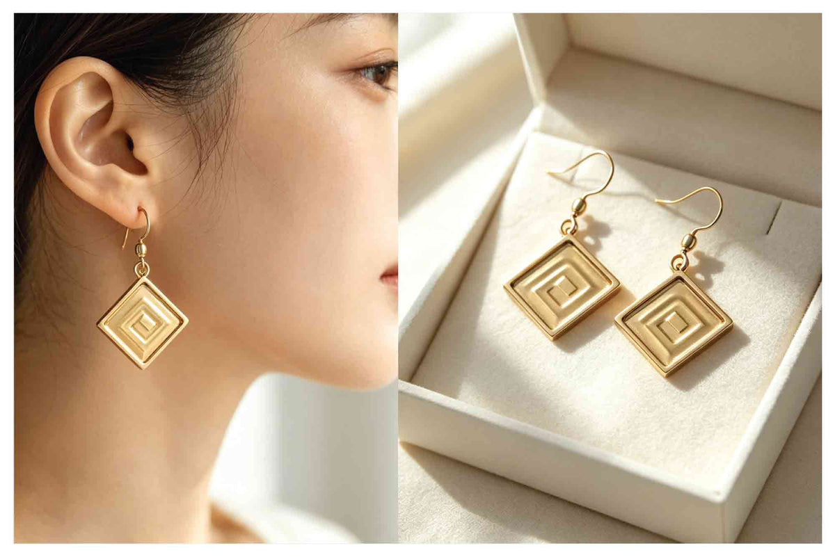 Square Bezel Earring
