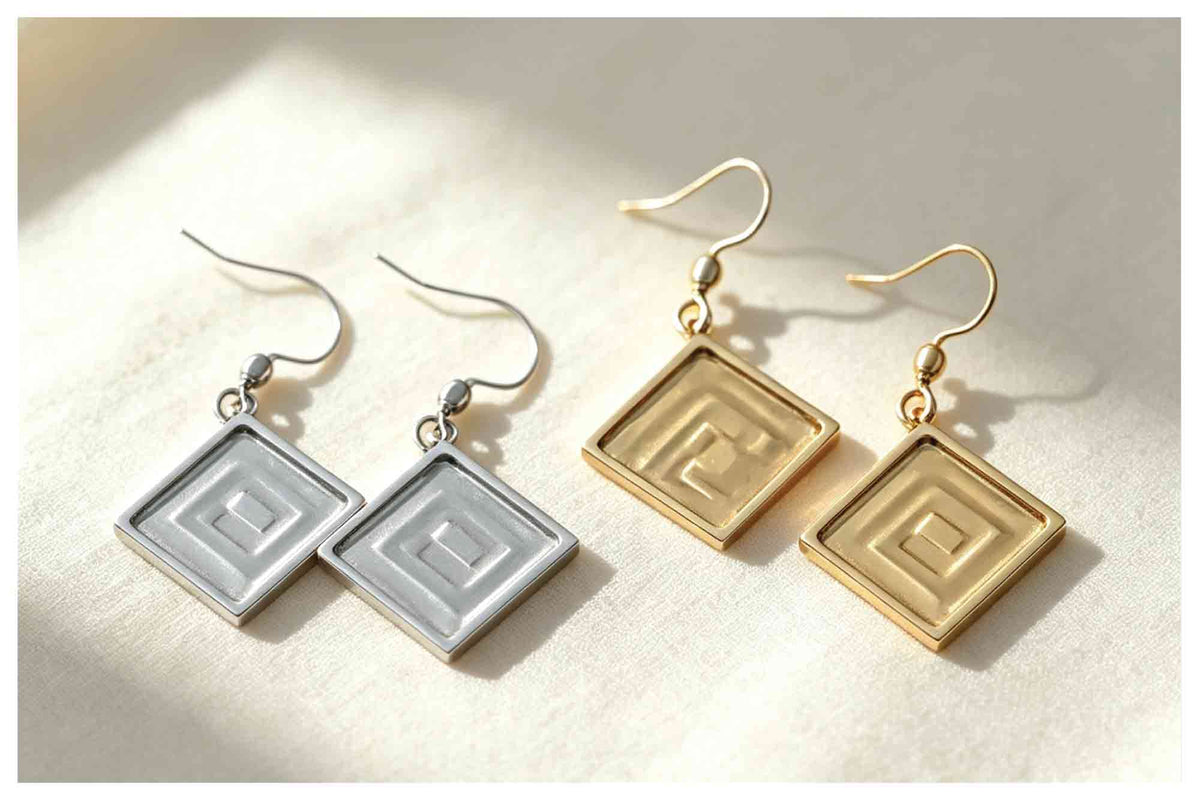Square Bezel Earring