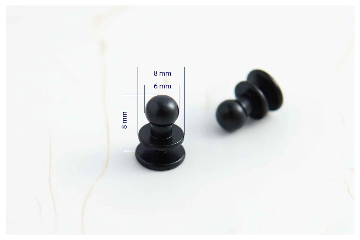 Black Round Head Button Stud